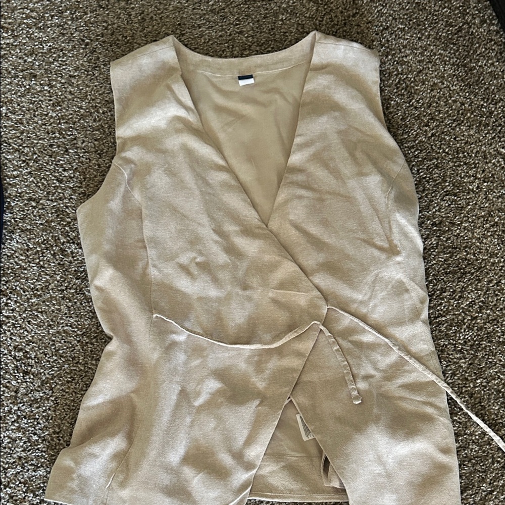 Old Navy Cream Wrap Tank Top Linen